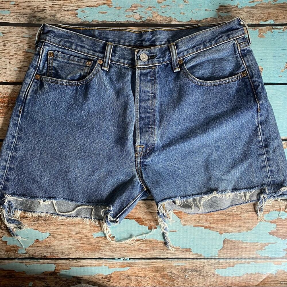 Levi’s 501s Cutoff Shorts Waist Size 34 Button Fly Cutoff Denim Jean